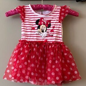Disney Minnie Mouse Red and White Polka Dot Tulle One-Piece